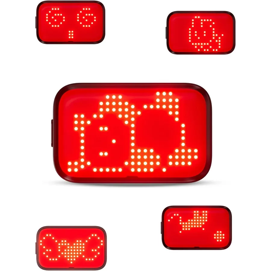 iGPSPORT ET6 - Luce posteriore bici con emoji, frecce e sensore di frenata